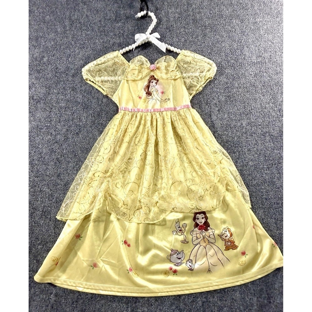 Disney Princess Belle Beauty and the Beast Nightgown Costume Yellow Girls 4T